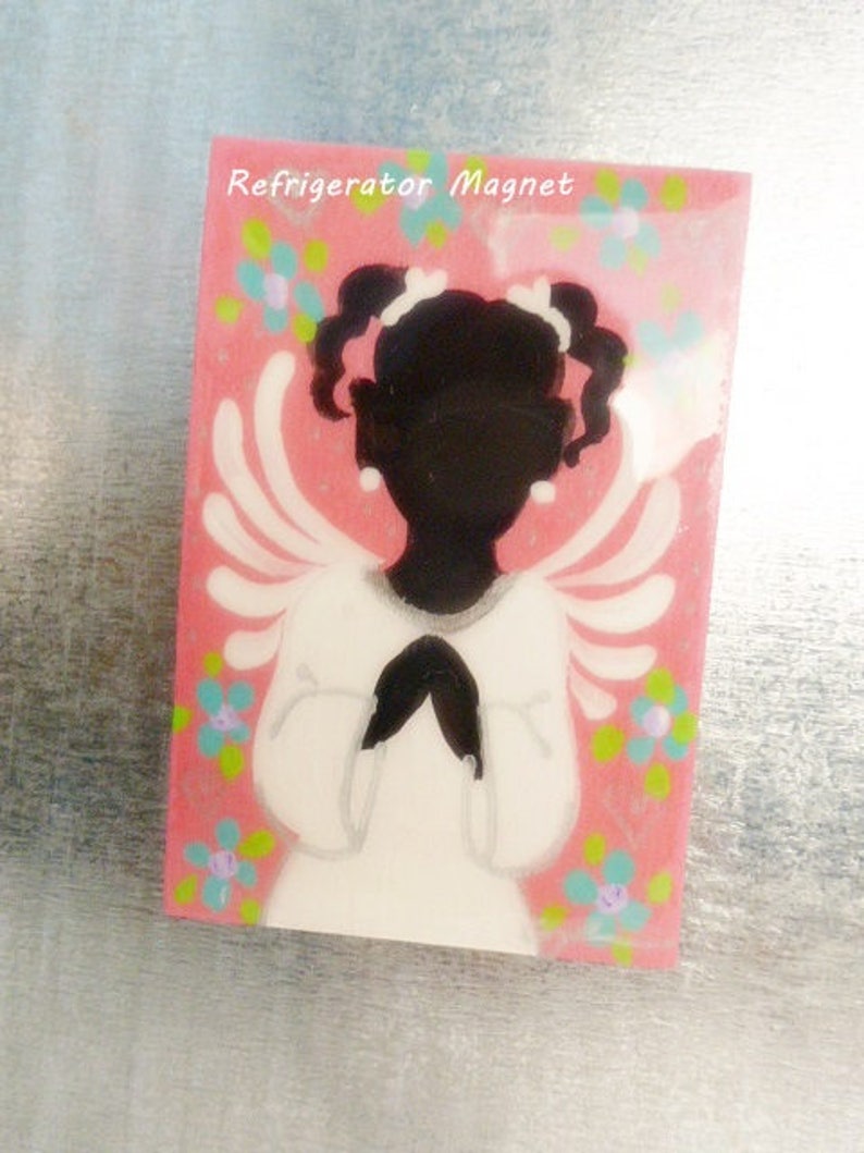 Little Angel Girl Refrigerator Magnet, Black Angels, Afrocentric Gifts image 5