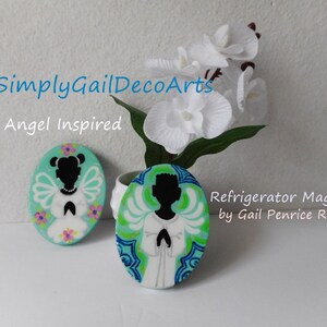 Made to Order, Adorable Angels Refrigerator Magnets, Kitchen Decor, Afrocentric Products image 4