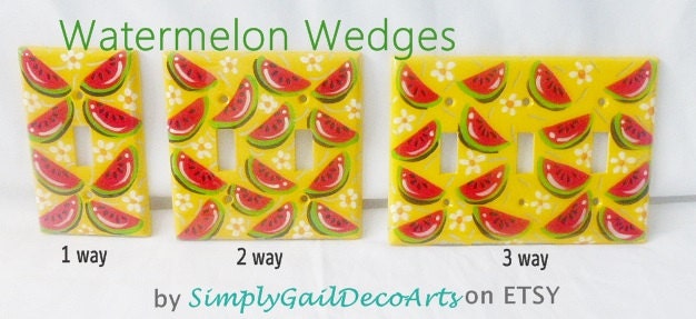 Cute Watermelon Light Switch Cover Plate Fruit Kitchen Decor 