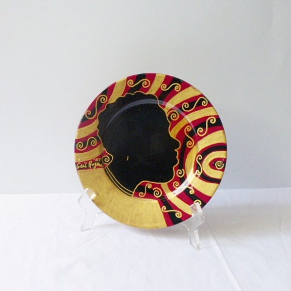 Decorative Hand Painted Plate, Unique Gifts, Afrocentric Gifts, Black Owned Business