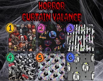 Horror Curtain Valance | Slasher Movie | Beetlejuice | Ghostface