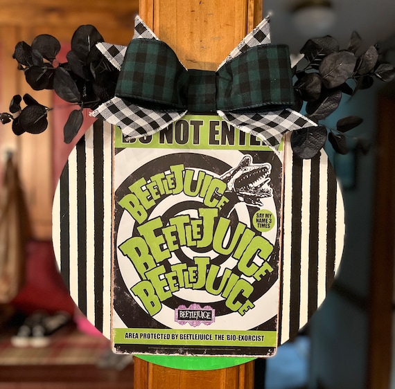 Beetlejuice Door Hanger Halloween Door Hanger Etsy