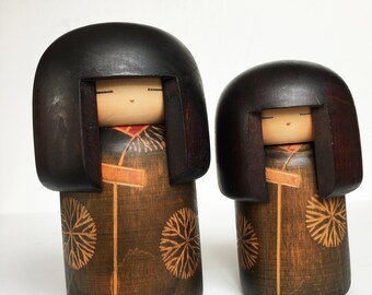 vintage japanese kokeshi dolls