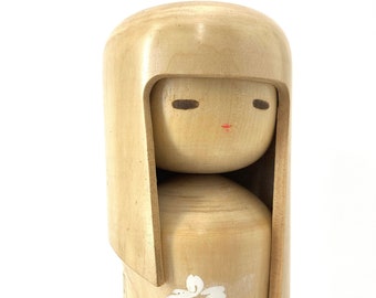 Kokeshi. VERY LARGE, GORGEOUS Sosaku Kokeshi by Renowned Artist Muhitsu Miyajima. Vintage Kokeshi. Kokeshi Doll. Japanese Wooden Doll.
