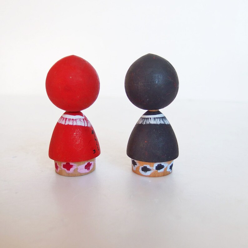 Near Mint 1950s Kokeshi Dolls. A Pair of Vintage Handmade Etsy