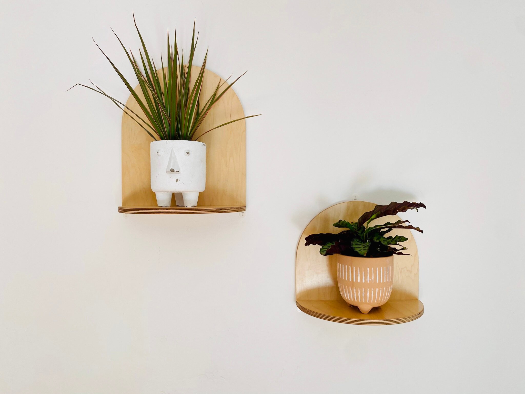 Décor Boho, Étagères en Arc, Bois, Arches