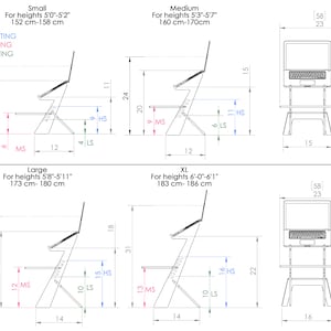 Modern wood standing desk, scaffolding desk, work station, modern desk, desk converter, laptop stand, ALTO STAND image 10