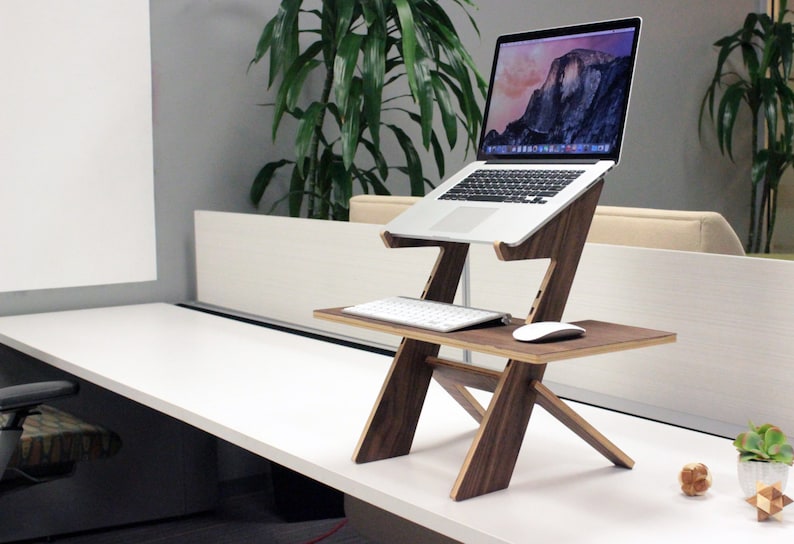 Walnut laptop stand Made in the USA, MacBook pro, Laptop stand, wood laptop stand, minimalist stand, work from home. LAST BATCH image 3