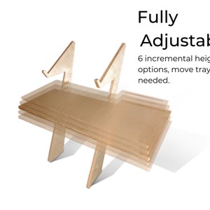 Modern wood standing desk, scaffolding desk, work station, modern desk, desk converter, laptop stand, ALTO STAND image 9