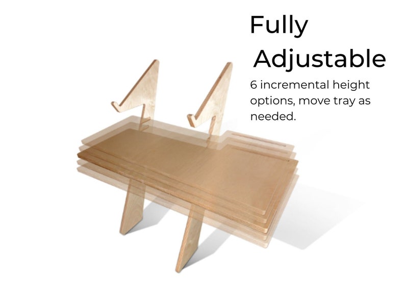 Modern wood standing desk, scaffolding desk, work station, modern desk, desk converter, laptop stand, ALTO STAND image 9