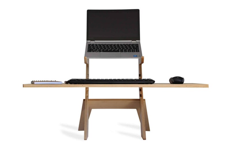Stand Up Desk Modern Standing Birch Adjule Office Wood Sit Extra Large