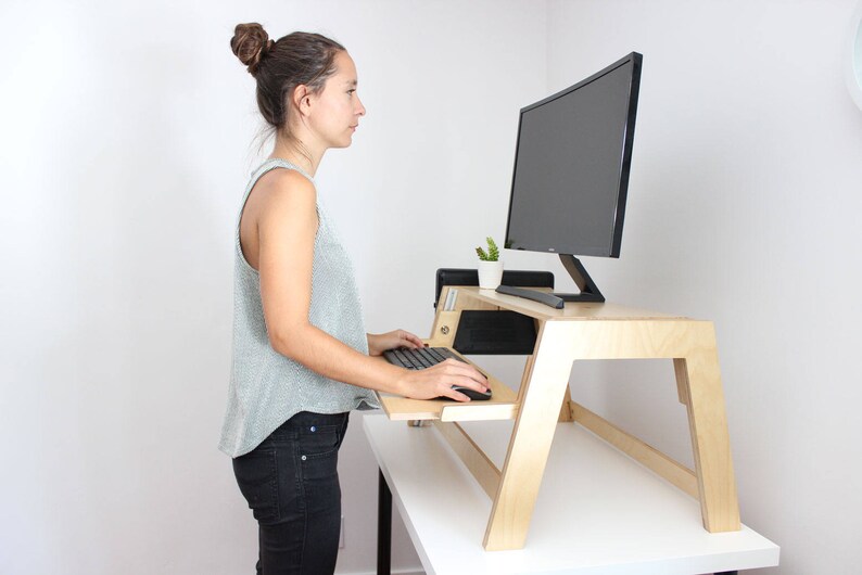 Adjustable Standing Desk Birch Imac Stand Laptop Stand Etsy