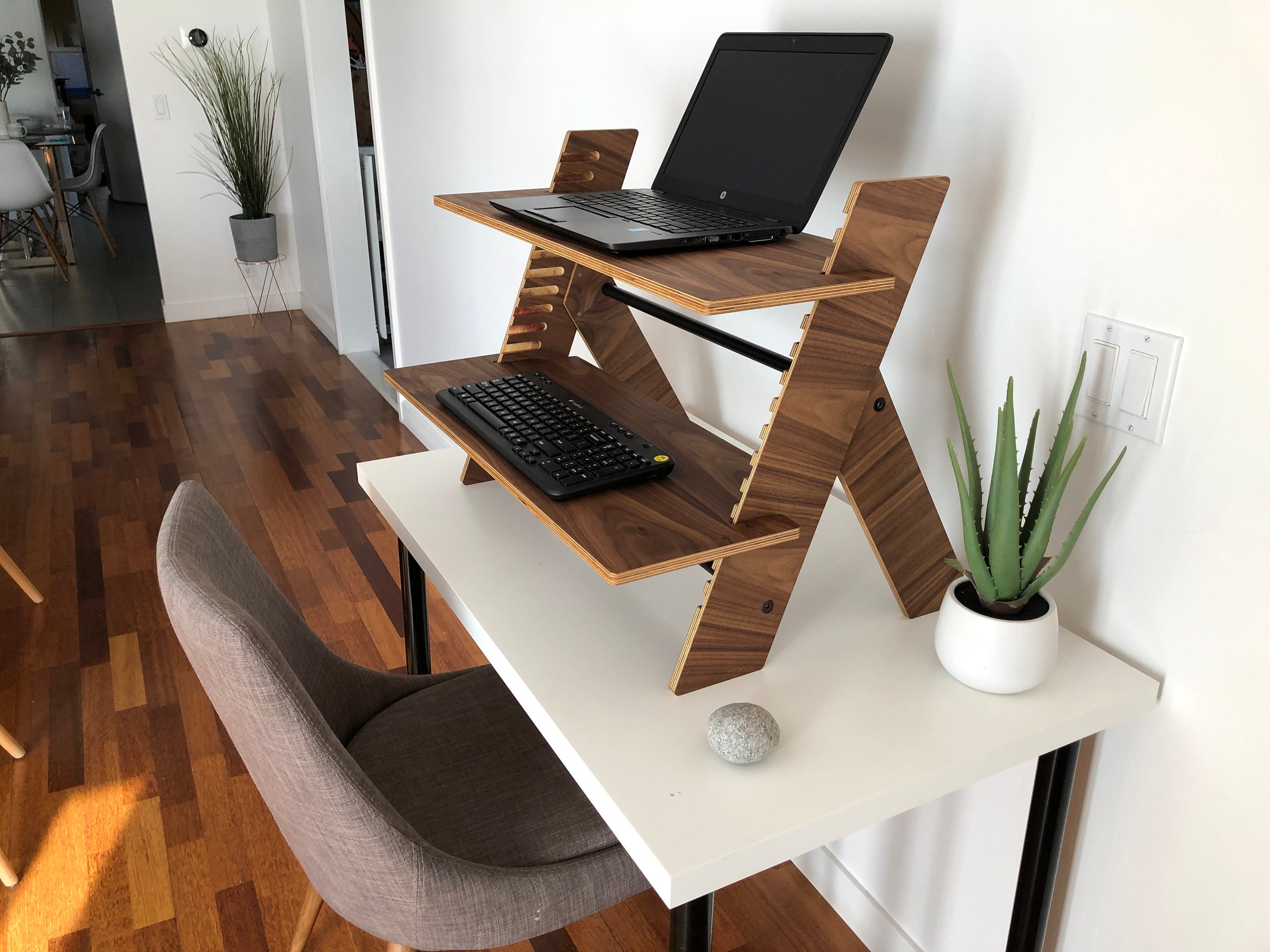 Minimal Wood Standing Desk Converter, Convertible Standing Desk, Desk  Riser, ALTO X 24 