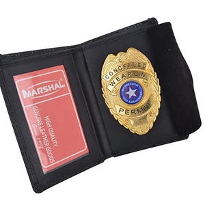 Cartera porta credencial de policía, cartera porta credencial de cuero, cartera porta credencial con cadena para el cuello, cartera porta tarjeta de identificación