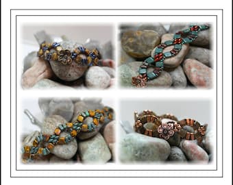 Tutorial ~ CzechMate Tile, Brick and SuperDuo Oval Band Bracelet by Reggie's Creations ~ Bead Packs in Listing by SupplyEmporium