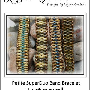 Tutorial ~ Petite SuperDuo Band Bracelet by Reggie&#39;s Creations ~ Beaded Bracelet Pattern