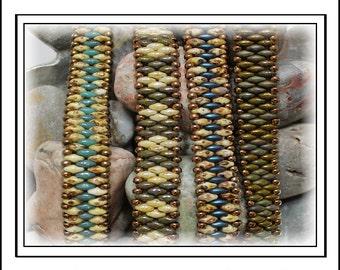 Tutorial ~ Petite SuperDuo Band Bracelet by Reggie's Creations ~ Beaded Bracelet Pattern