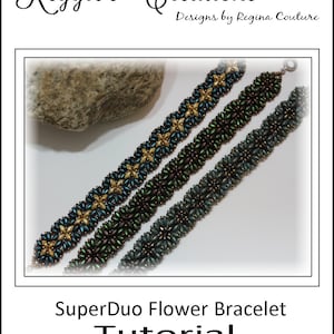 Tutorial ~ SuperDuo Flower Bracelet by Reggie&#39;s Creations ~ Beaded Bracelet Pattern