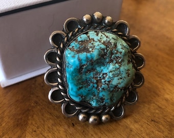 Vintage Natural Turquoise Sterling Ring