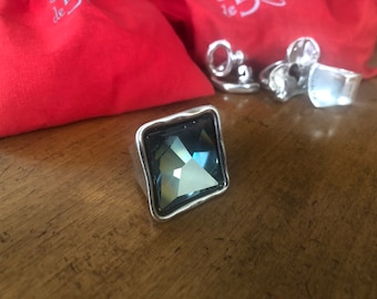 UNO de 50 Large Grey Square Swarovski Crystal Ring ~