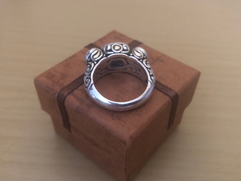 Vintage Amethyst and Peridot Sterling Princess Ring ~