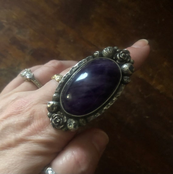 Artisan Amethyst Statement Ring - image 2