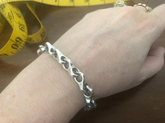 Unique Vintage Solid Sterling Chain Bracelet ~ - image 1