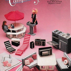 DIGITAL DOWNLOAD  Plastic Canvas Fashion Doll Accessories for Camper Pattern Booklet!