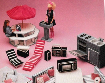 DOWNLOAD DIGITALE Libretto con modelli di accessori per bambole di moda in tela di plastica per camper!