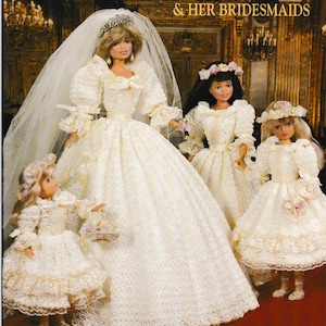 DIGITAL DOWNLOAD  Crochet  Vintage Princess Diana 1989 Wedding Dress and Bridesmaids Dresses & 2nd version of Dianas Dress Pattern Booklet