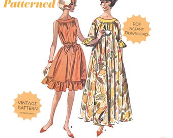 Modello di cucito Muu Muu per signorine anni '60 6340, taglia media, modello DOWNLOAD DIGITALE - PDF