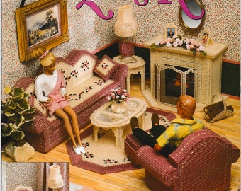 DIGITAL DOWNLOAD  Barbie Fashion Doll Living Room Plastic Canvas Pattern Booklet