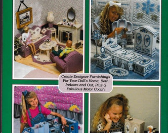 DIGITAL DOWNLOAD  Plastic Canvas Fashion Doll Dream Home Pattern Book Over 150 Pages!