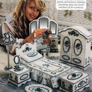 DIGITAL DOWNLOAD  Plastic Canvas Fashion Doll Bedroom Pattern Booklet!