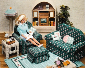 DOWNLOAD DIGITALE Opuscolo con modelli per mobili da soggiorno in tela di plastica Barbie