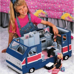 DIGITAL DOWNLOAD  Plastic Canvas Fashion Doll Camper Pattern Booklet!