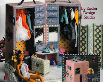 DIGITAL DOWNLOAD Plastic Canvas Barbie Dressing Room Pattern Booklet