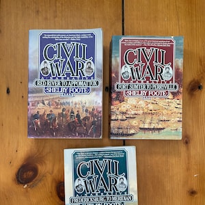 The Civil War by Shelby Foote - Three Volume Set - First Vintage Paperback 1986
