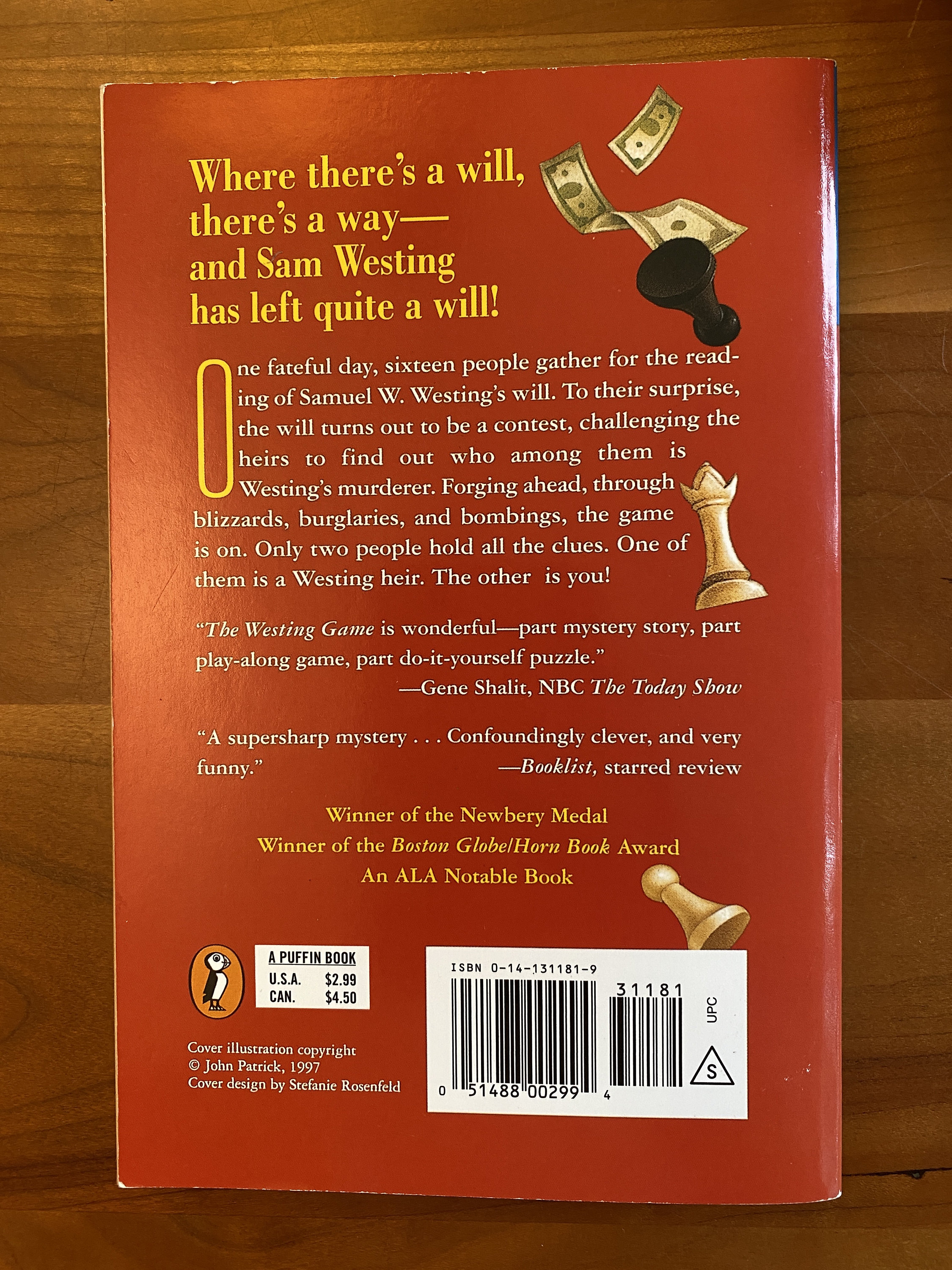 The Westing Game by Ellen Raskin - Newbery Award Winner - 2001 Puffin ...