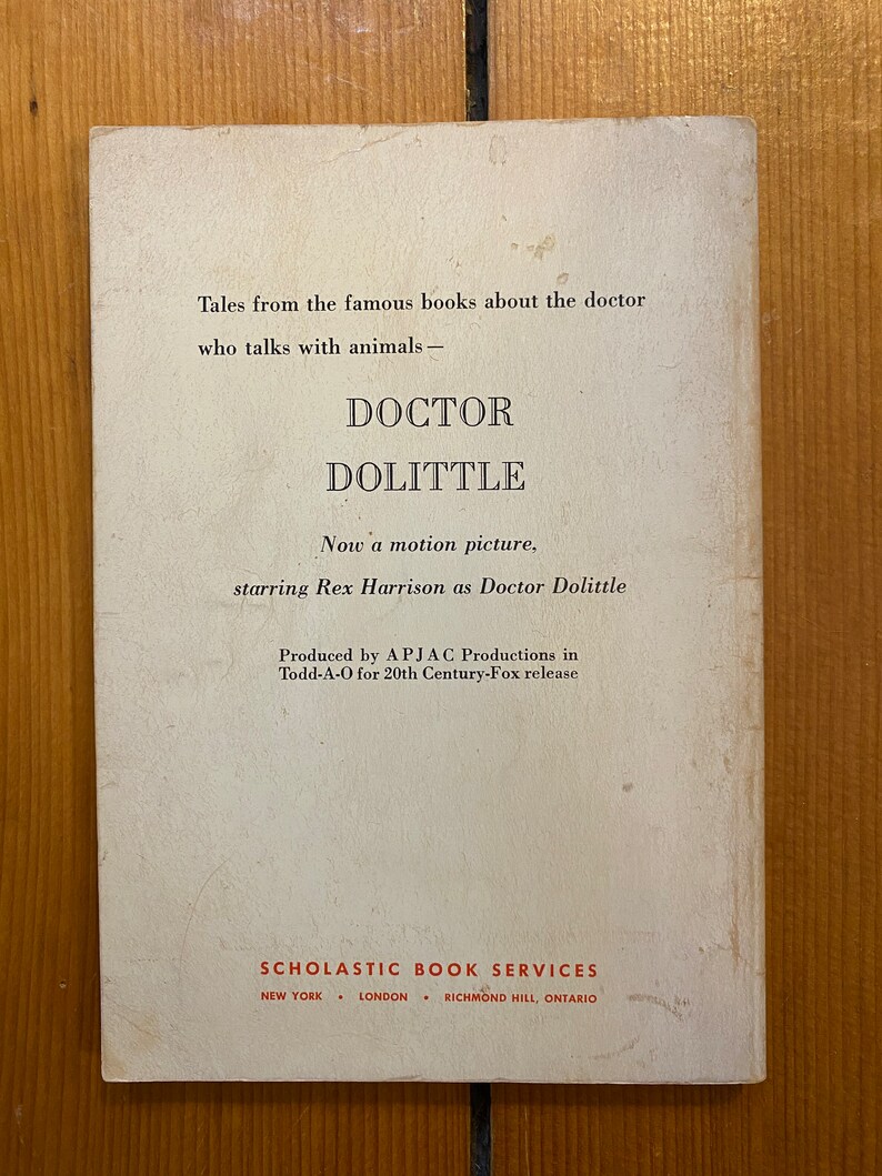 Doctor Doolittle Tales by Hugh Lofting - Scholastic Paperback 1968 - Etsy