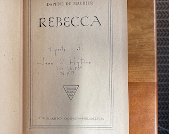Rebecca by Daphne Du Maurier - Blakiston 1940s