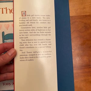 The Quilt Story by Tony Johnson and Tomie Depaola - 1985 Putnam - 3rd ...