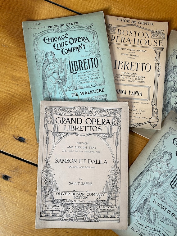 Opera 　Autori・Opere・Interpreti イタリア語版 Antique Opera Librettos - Various - Etsy