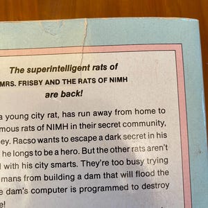 Rasco and the Rats of NIMH by Jane Leslie Conly - Harper Trophy 1988 - Etsy