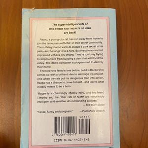 Rasco and the Rats of NIMH by Jane Leslie Conly - Harper Trophy 1988 - Etsy