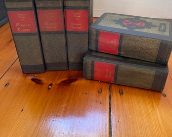Antike Walter J. Black Gesammelte Werke Hardcover Bücher - Verschiedene Autoren - 1920er Jahre - Flaubert - Dumas
