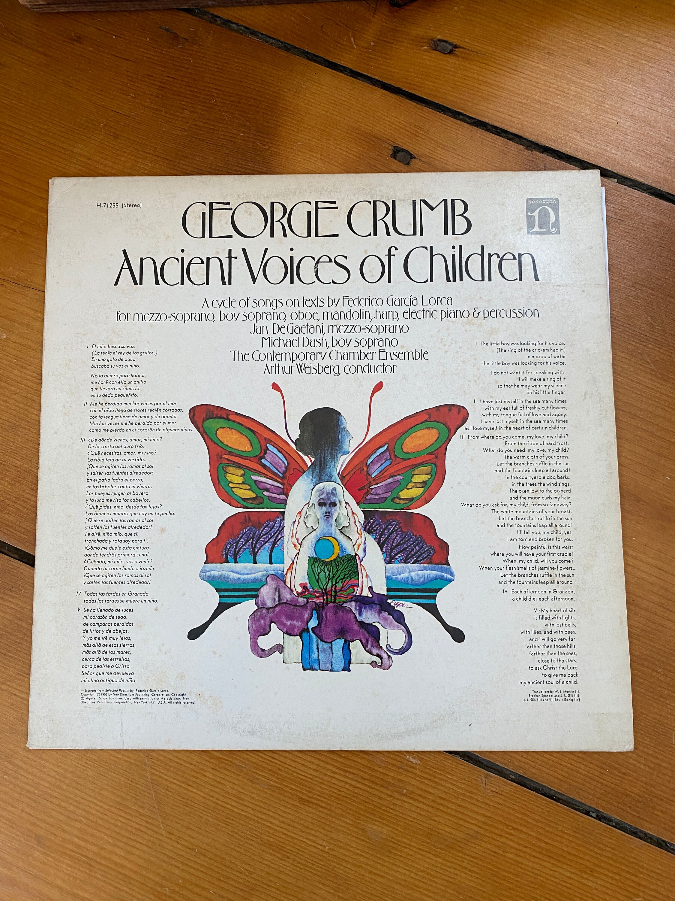 George Crumb - Ancient Voices of Children - Nonesuch Records - 1971 - Vinyl Record - Excellent