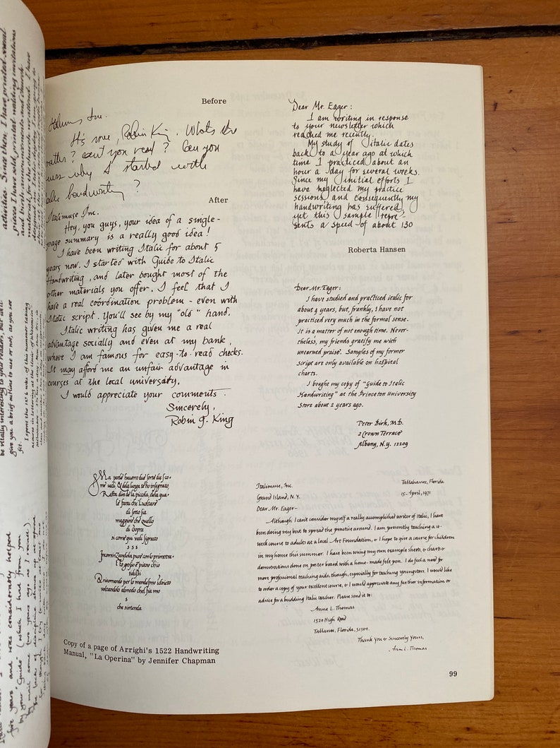 The Italic Way to beautiful Handwriting Cursive and Calligraphic by Fred Eager First Collier Edition 1974 image 3