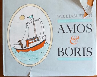 Amos and Boris by William Steig -  Farrar, Straus and Giroux - Ex-Library