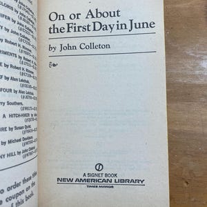 On Or About the First Day of June by John Colleton - Signet 1978